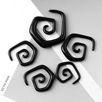 Trendy Acrylic Spiral Ear Taper Gauge Plugs Snail Wings Black Ear Stretchers Plugs and Tunnels Piercing Personality Body Jewelry