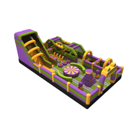 Trampoline gonflable de qualité commerciale en PVC pour adultes, château de saut avec toboggan et obstacles combinés, intérieur/extérieur