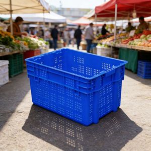 Fruit And Vegetable <b>Basket</b> 600x400x315mm <b>Stackable</b> Plastic Crate For Market Storage - Product Image 3