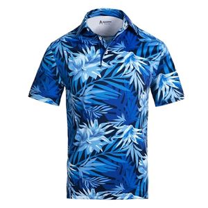 Chemise de golf personnalisée pour homme, manches courtes, motif drapeau imprimé en sérigraphie, 100 % polyester respirant, col montant - Product Image 4