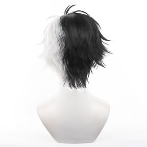 Pelucas de Cosplay Ainizi Cortas, Mitad Negras y Mitad Blancas, de Haruka Sakura de Wind Breaker para <span class=keywords><strong>Hombre</strong></span> - Product Image 5