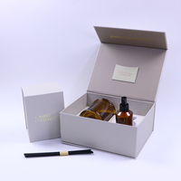 Boîte cadeau personnalisée en papier magnétique de luxe pour cosmétiques, bougies, diffuseurs d'aromathérapie, avec logo