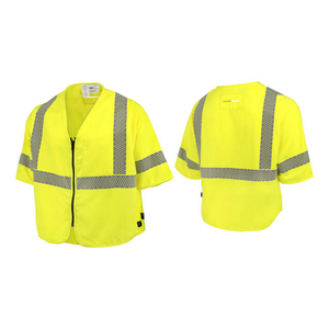 <span class=keywords><strong>Gilet</strong></span> <span class=keywords><strong>de</strong></span> sécurité en maille modacrylique ignifuge ANSI Classe 2 pour femmes, tissu respirant, design bicolore, bande réfléchissante segmentée, option logo - Product Image 4