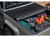 Couverture de benne rétractable manuelle en tissu souple pour Jeep Rubicon pour camionnettes Gladiator - Imperméable et verrouillable