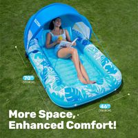 Flotador Inflable de PVC para Piscina con Toldo, Resistente a los Rayos UV, Balsa Portátil para Relajarse en Verano, Natación, Playa, Jardín