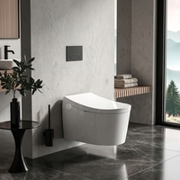 WC intelligent mural sans bride à siphon P de 180 mm, homologué CE, avec bidet intégré, pour projets hôteliers et résidentiels européens