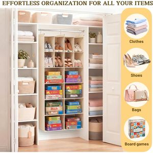 Organizador de armario colgante, 16 compartimentos, tela no tejida, 33x15x85cm, para almacenamiento de ropa en el dormitorio - Product Image 6