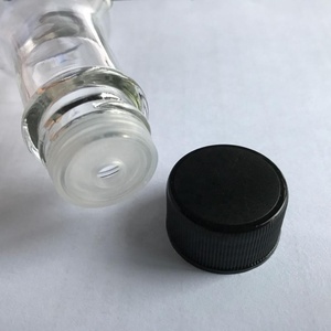 24-414 Black PP Lid, <strong>Plastic</strong> <strong>Cap</strong> with F217 Liner,5oz 150ml clear Glass Empty Woozy Hot Sauce Bottle Ketchup Sauce Glass Vinegar - Product Image 4