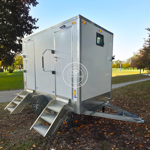 2 Stations Camping Caravan Toilet Portable Bathroom and Shower Mobile Vip Toilets Double Door Potty Trailer - Product Image 3