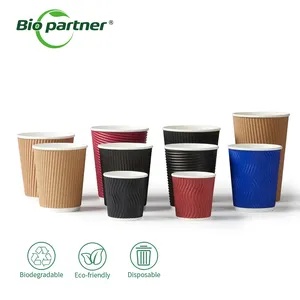 Hot Beverage Disposable White Paper Coffee Cup Takeout Paper Cup One Time Use Biodegradable Cardboard Coffee Cup