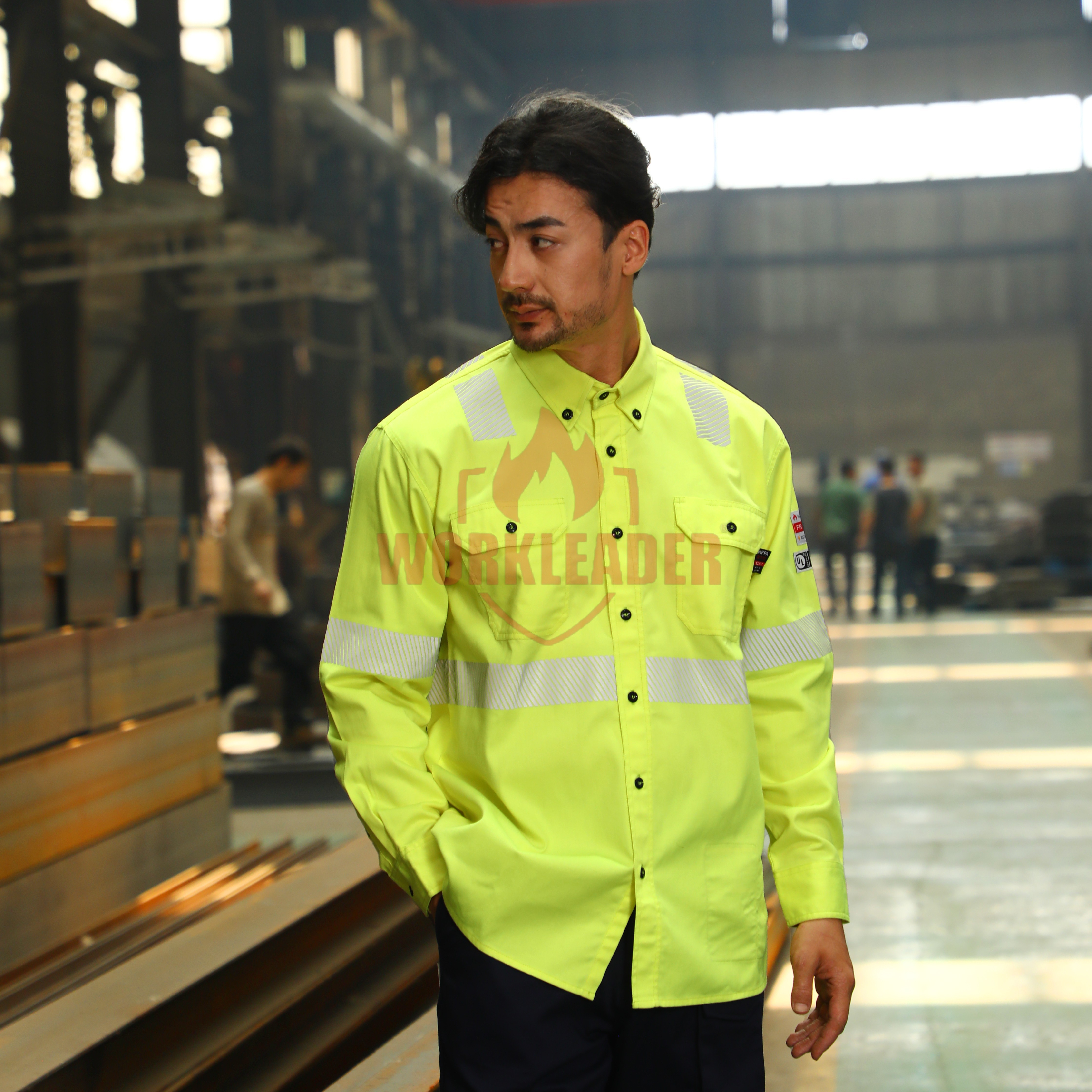 High Visibility Men's Safety Yellow Shirts Construction