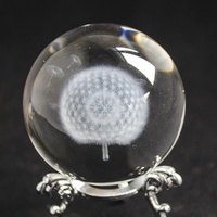 Sphère photo en verre cristal de luxe personnalisée avec gravure laser, tailles sur mesure pour la décoration des fêtes
