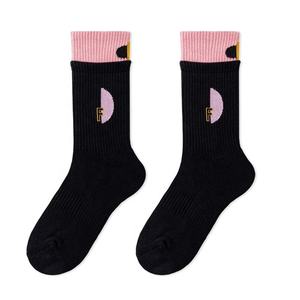 Wholesale Custom Logo Terry Sport <b>Socks</b> OEM Cushion Crew Length Fashion Design Street Hiphop Trendy Double Cuff Body Logo - Product Image 2