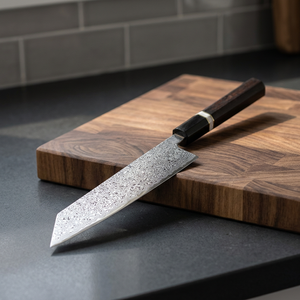 Couteau de chef japonais Bunka Nakiri de 8-9,9 pouces en acier Damas, manche en résine, design ambidextre écologique, style vintage - Product Image 2