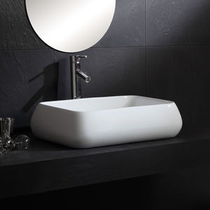 Cuvette de lavage <span class=keywords><strong>des</strong></span> mains de couleur blanche mate Rectangle haute température pour <span class=keywords><strong>toilettes</strong></span> publiques <span class=keywords><strong>au</strong></span>-<span class=keywords><strong>dessus</strong></span> du lavabo de salle de bain - Product Image 3