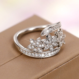 Anello regolabile a forma di fiore per donna, stile coreano, accessorio di moda per l'indice, idea regalo - Product Image 4
