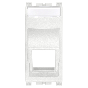 Adaptador RJ45 en ángulo blanco, 2.2 pulgadas de largo, 5 pulgadas de largo, 0.25 pulgadas de alto, conector - Product Image 1