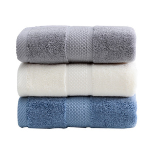 Serviette de bain épaisse en pur coton 70x140cm, couleur unie, douce pour la peau, usage domestique - Product Image 3
