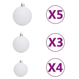 W2B VidaXL personalizzato natale palla Set 61 bianco lucido in vetro di plastica ornamenti in varie dimensioni stile festivo per l'artigianato - Product Image 5