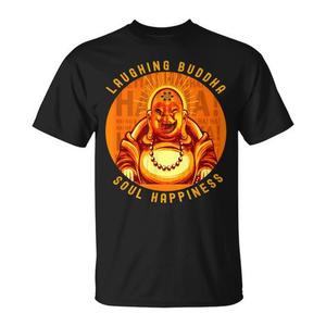 Camiseta del Buda Sonriente, Diseño Black Soul Happiness, Ropa Promocional - Product Image 1