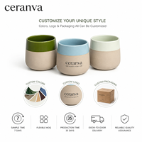 Tasse à expresso en céramique mate bicolore sans anse, base en argile, vente en gros, OEM, ODM, personnalisable, petite tasse à café pour la maison et les cafés