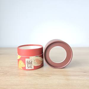 <span class=keywords><strong>Madame</strong></span> Brésil Art Series Red Paper Tube Box mit Fenster deckel Individuell bedruckte Zylinder verpackung für Kaffee Tee Geschenk - Product Image 6