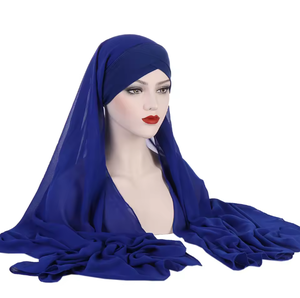 2026ZP Bartering Hijab long en mousseline pour femme, style religieux du Moyen-Orient, en polyester uni, pour <span class=keywords><strong>l</strong></span>'été, vente en gros - Product Image 3