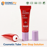Tube souple en PE rouge personnalisé à 5 couches, vide, pour emballage cosmétique de sérum, crème contour des yeux, lotion et produits de soin de la peau
