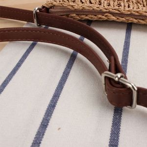 Bolso de Playa de Paja Tejida para Mujer, Estilo Bandolera, Hecho a Mano, Resistente al Agua, Portátil, con Intercomunicador - Product Image 4