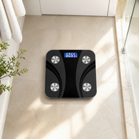 Balance connectée professionnelle intelligente pour la gestion du poids corporel et de l'IMC, 180 kg, 14 paramètres, verre trempé, LED, Bluetooth