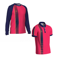 Seragam Jersey Tim Sepak Bola Musim Panas Lengan Pendek Cetak Sublimasi 100% Poliester, Bernapas, Cepat Kering, dan Dapat Dipersonalisasi