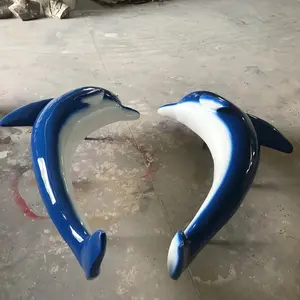 玻璃纤维海豚雕塑定制装饰海洋动物小雕像店欢迎客人装饰大吊坠