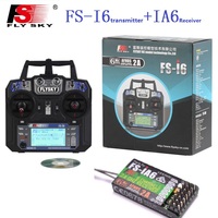Émetteur RC Flysky FS-i6 2.4G 6CH avec récepteur IA6/IA6B, en plastique ABS, batterie incluse, pour hélicoptère, quadricoptère, planeur