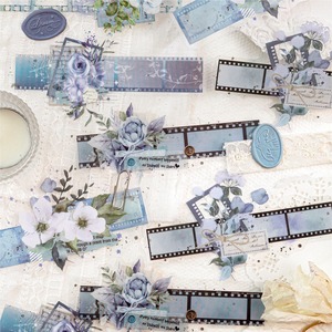 10 feuilles d'autocollants décoratifs en papier auto-adhésifs rectangulaires à motif floral, style bande de film vintage CANDY POETRY, pour le bricolage - Product Image 3