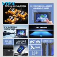 Tablet Tangguh 10.1 Inci Layar Cerah, CPU MTK8788, Baterai 8000mAh, 8 Jam Waktu Kerja, IP67, NFC, Tablet Android Industrial