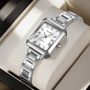 Reloj de pulsera de lujo para mujer, elegante reloj cuadrado pequeño con correa de acero, resistente al agua, reloj de cuarzo para mujer - Product Image 3