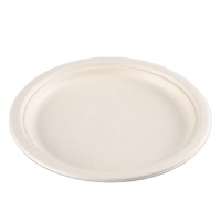 Assiette Ronde Jetable en Bagasse Biodégradable et Compostable de 9 Pouces pour Fêtes, Certifiée BPI pour Restaurants et Hôtels