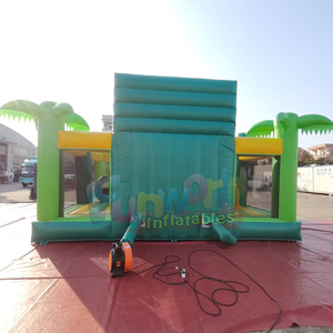 Outdoor kids party bounce house with slide parc gonflable commercial jungle <b>inflatable</b> bouncy castle combo - Product Image 4