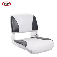FOYO Siège de bateau à dossier bas Chaise longue en aluminium avec coussins en mousse résiliente Attrape-sécurité Conception pliante légère