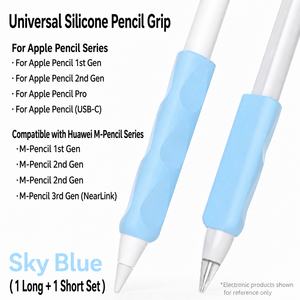 ปลอกซิลิโคนกันลื่นสำหรับปากกา <span class=keywords><strong>Apple</strong></span> <span class=keywords><strong>Pencil</strong></span> 1 <span class=keywords><strong>2</strong></span> Pro USB-C และสำหรับ Huawei M-<span class=keywords><strong>Pencil</strong></span> 1 <span class=keywords><strong>2</strong></span> 3  ออกแบบตามหลักสรีรศาสตร์ - Product Image 1