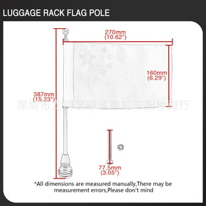 Moshark Soporte para Bandera de Motocicleta, 40x7x4, Ajuste Universal para Exhibición de Banderas - Product Image 4