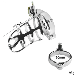 Лидер продаж, 3 размера, кольцо целомудрия, устройство из алюминиевого сплава, полузакрытая клетка целомудрия, секс-игрушки для мужчин - Product Image 5