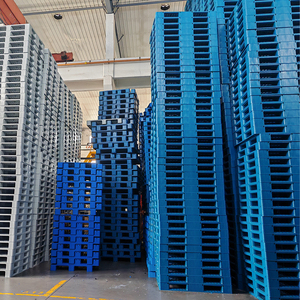 O aço reforçado único resistente enfrentou a pálete plástica azul dos corredores da grade 6 do HDPE para o armazenamento do armazém - Product Image 6