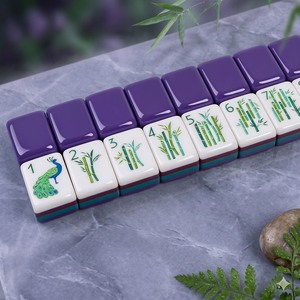 Paons au crépuscule : Améliorez votre jeu avec une texture délicate et un Mahjong américain violet profond entièrement personnalisable - Product Image 2