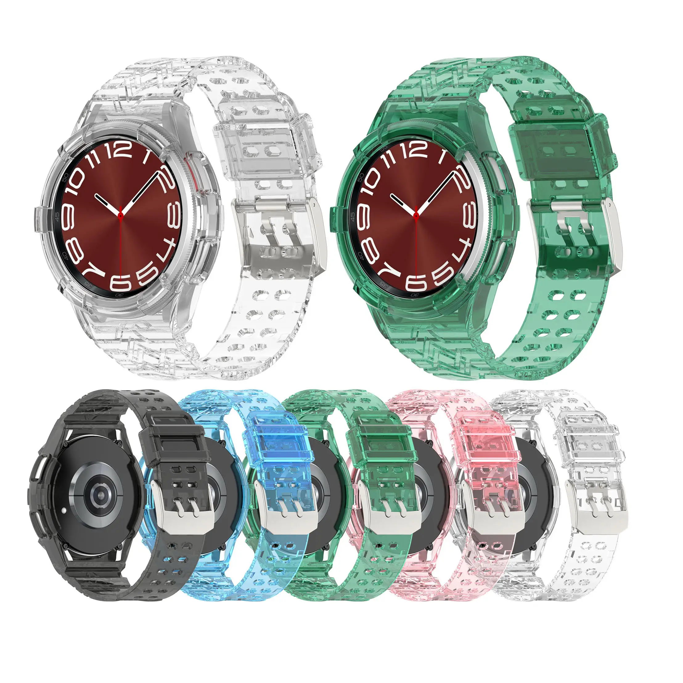 สายนาฬิกาข้อมืออัจฉริยะ TPU ใสสำหรับ Samsung Galaxy Watch 6แบบคลาสสิก43มม. 47มม.