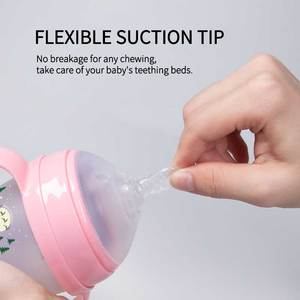 Sin BPA, venta al por mayor, botella de leche con patrón navideño de grado alimenticio, biberón de silicona anticólicos para bebés recién nacidos - Product Image 6