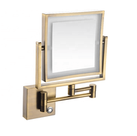 Miroirs de maquillage portables pliables avec lumières LED, forme murale intelligente, pour salle de bains