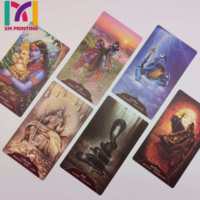 Cartes de tarot et d'oracle personnalisées par le fabricant, boîte imprimée offset de qualité supérieure avec design holographique doré et bords dorés
