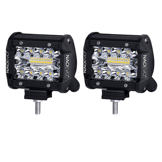 NAO 4Inch Triple Row LED Light Bar 144W 12000Lm Flood Spot Combo for Land Cruiser SUV off Road Vehicles IP68 Waterproof