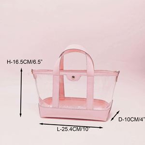 กระเป๋าโท้ทใสสำหรับฤดูร้อน แบบกำหนดเองได้ แฟชั่นสำหรับผู้หญิง กระเป๋าถือ PVC สำหรับเดินทางไปเที่ยวชายหาด กันน้ำ ปิดด้วยแม่เหล็ก - Product Image 6